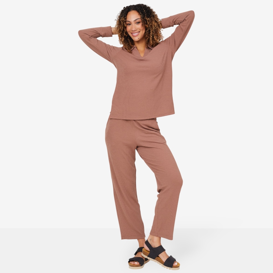Image 206355_MOC.jpg, Product 206-355 / Price $49.88, Cuddl Duds Petite Soft Rib Polo Lounge Pant Set from Cuddl Duds  on TSC.ca's Fashion department