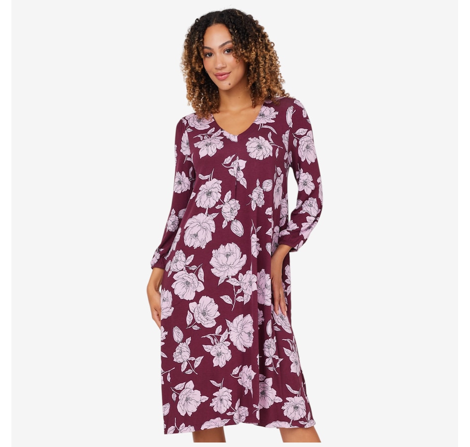 Image 206359_FIGRE.jpg, Product 206-359 / Price $29.88, Cuddl Duds Soft Stretch Lounge Dress from Cuddl Duds on TSC.ca's Fashion department