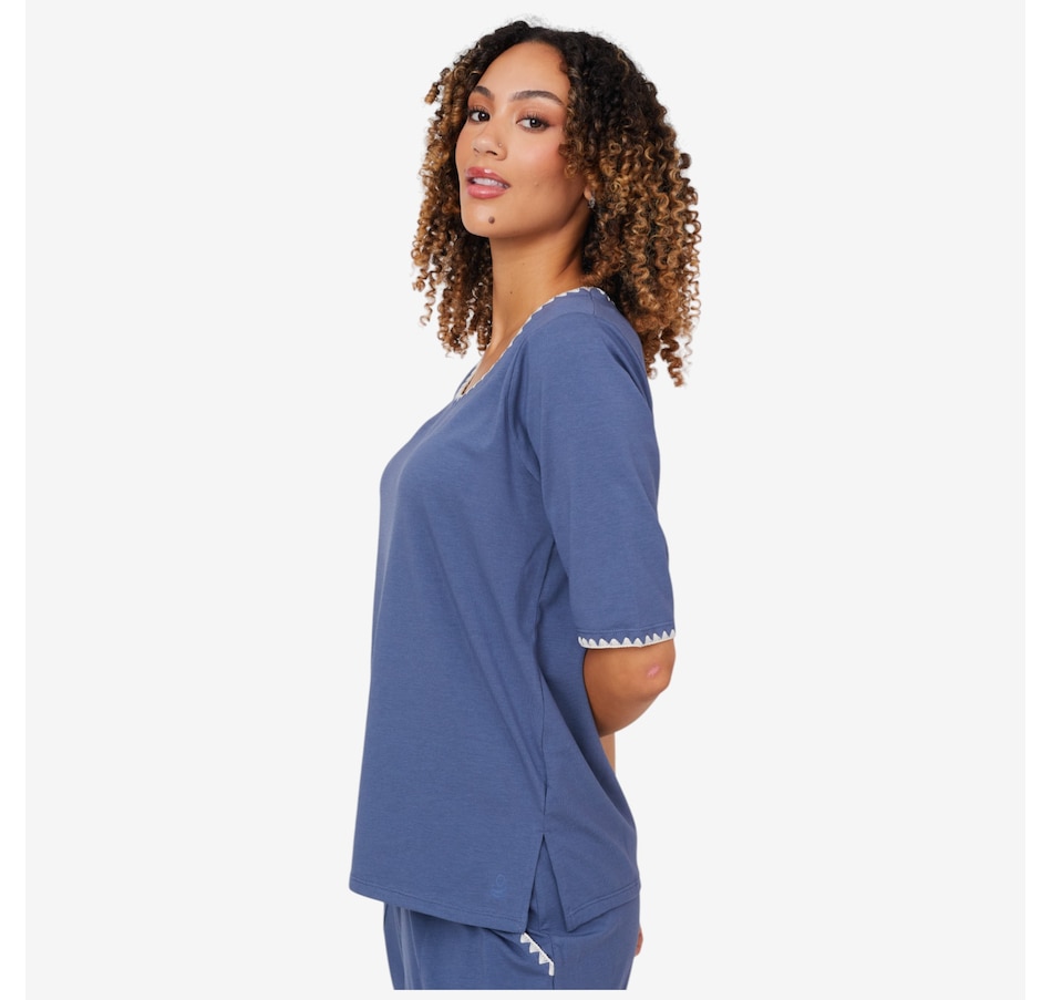 Image 206360_ALTMORE1.jpg, Product 206-360 / Price $19.88, Cuddl Duds Cottonwear+ Crochet Trim Tee from Cuddl Duds on TSC.ca's Fashion department