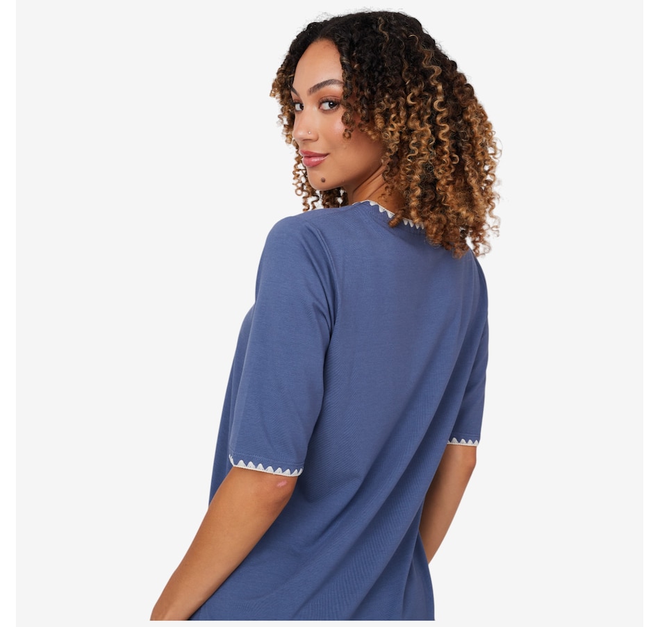 Image 206360_ALTMORE2.jpg, Product 206-360 / Price $19.88, Cuddl Duds Cottonwear+ Crochet Trim Tee from Cuddl Duds on TSC.ca's Fashion department