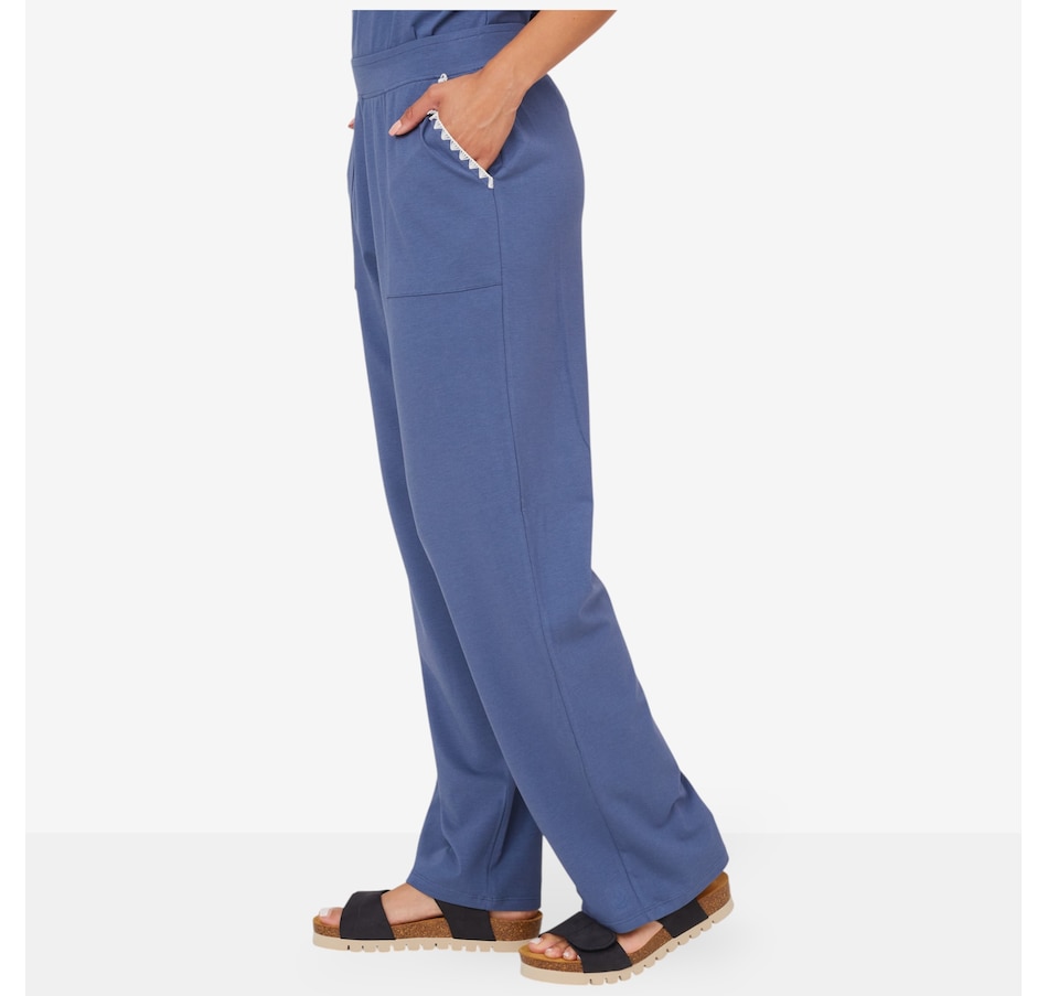 Image 206361_ALTMORE2.jpg, Product 206-361 / Price $24.88, Cuddl Duds Cottonwear+ Crochet Trim Straight Leg Pant from Cuddl Duds on TSC.ca's Fashion department