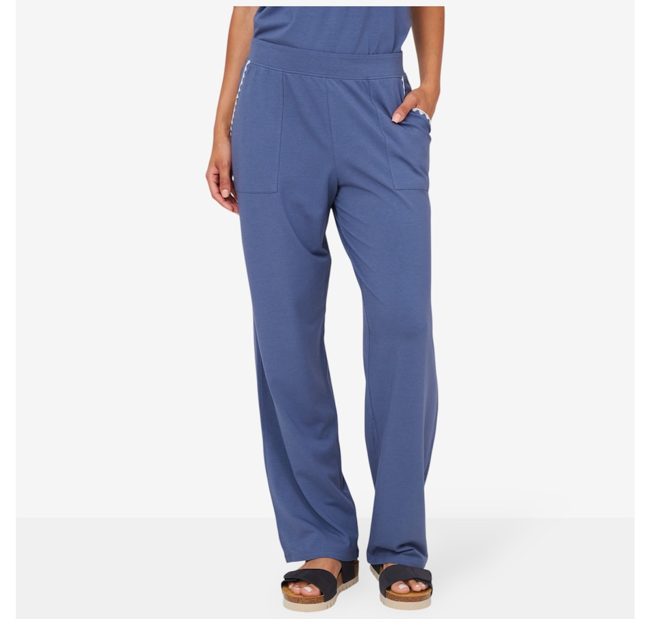 Image 206361_VTIND.jpg, Product 206-361 / Price $24.88, Cuddl Duds Cottonwear+ Crochet Trim Straight Leg Pant from Cuddl Duds on TSC.ca's Fashion department