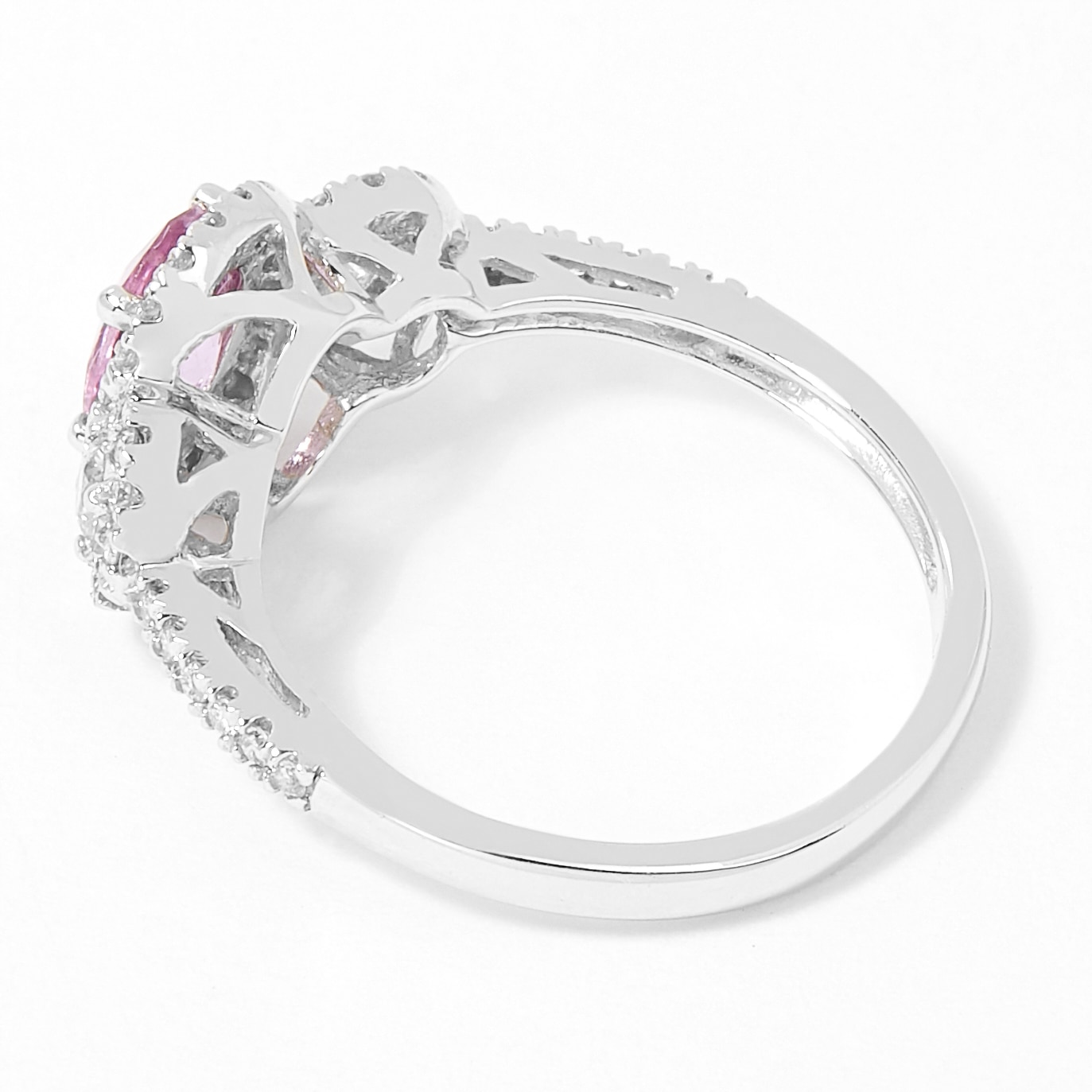 Pink sapphire hot sale silver ring