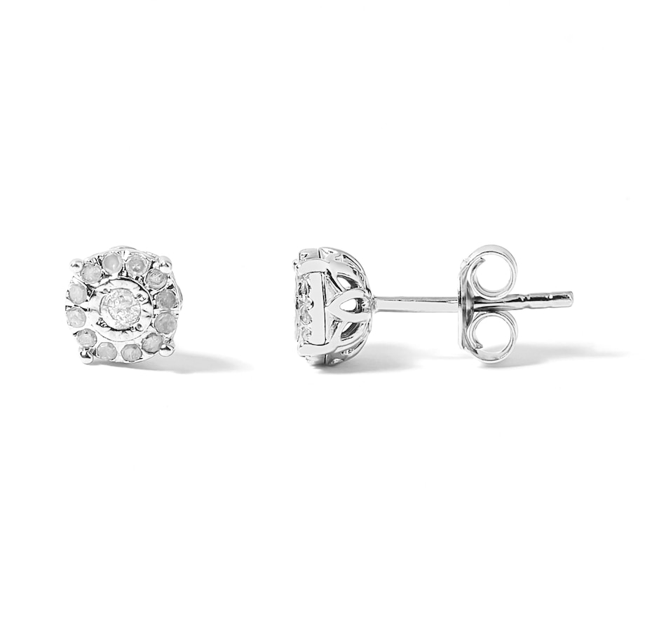 Jewellery Earrings Sterling Silver 0.25ctw Diamond Earrings