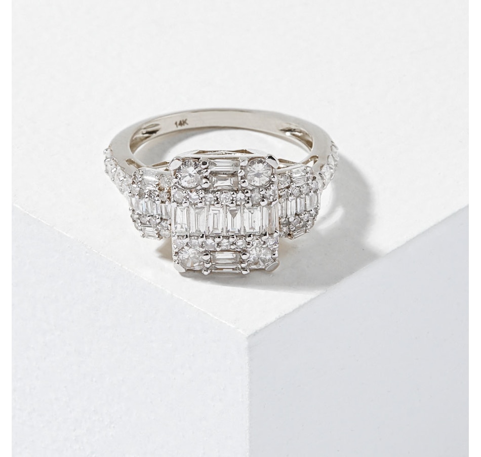 Image 206477_WG1P5.jpg, Product 206-477 / Price $400.33, 14K Gold Round & Baguette Diamond Ring from Gem Creations on TSC.ca's Jewellery department