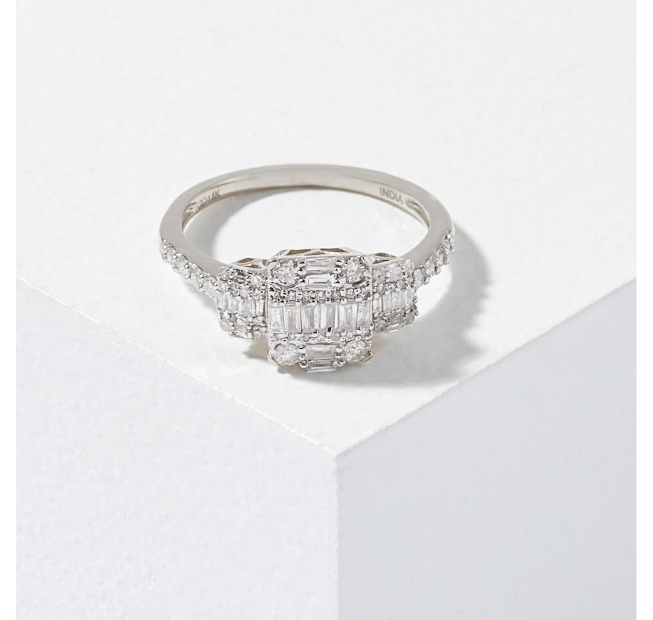 Image 206477_WGP50.jpg, Product 206-477 / Price $400.33, 14K Gold Round & Baguette Diamond Ring from Gem Creations on TSC.ca's Jewellery department