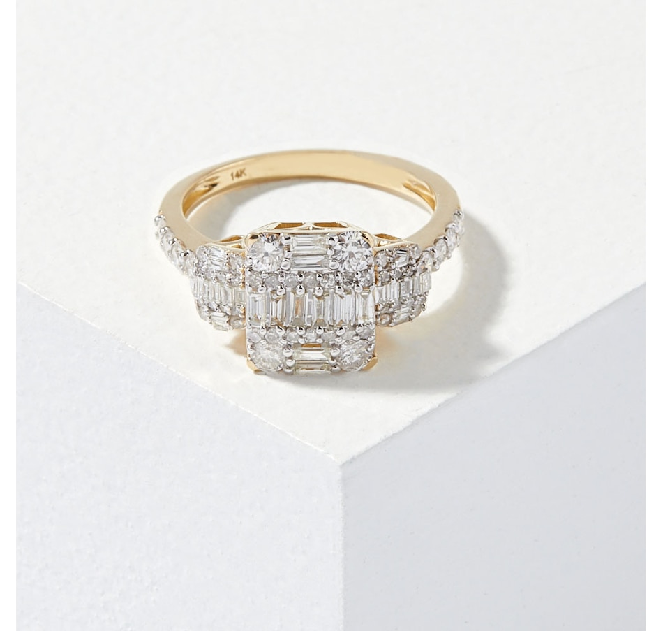 Image 206477_YG1CT.jpg, Product 206-477 / Price $400.33, 14K Gold Round & Baguette Diamond Ring from Gem Creations on TSC.ca's Jewellery department