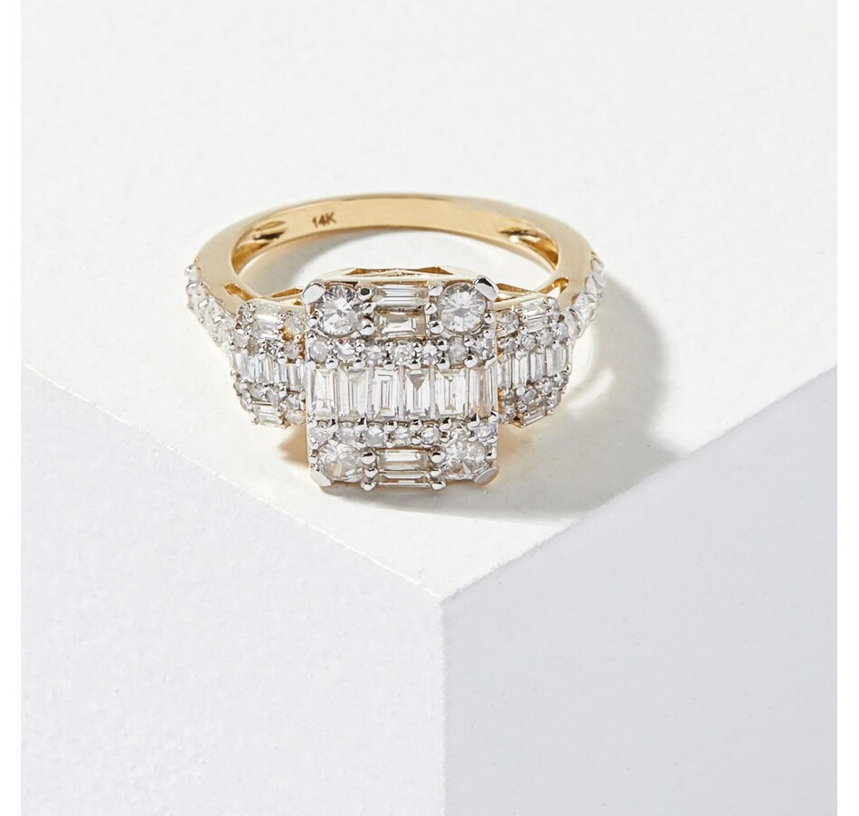 Image 206477_YG1P5.jpg, Product 206-477 / Price $400.33, 14K Gold Round & Baguette Diamond Ring from Gem Creations on TSC.ca's Jewellery department