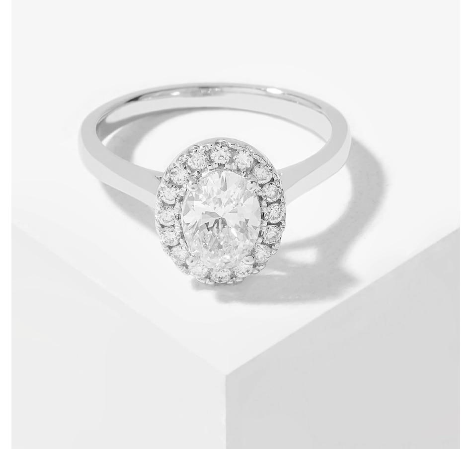 Image 206509.jpg, Product 206-509 / Price $3,499.99, EVERA Diamonds 14K White Gold 1.23ctw Diamond Oval Halo Ring from Evera Diamonds on TSC.ca's Jewellery department