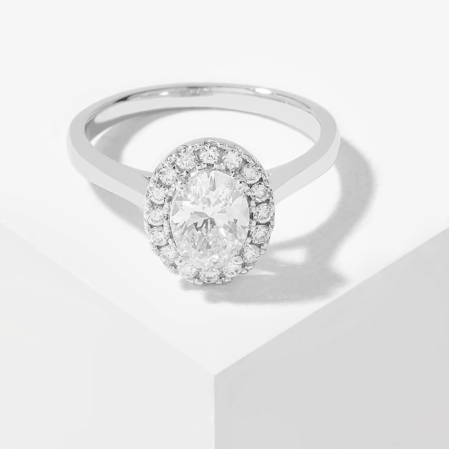Image 206509.jpg, Product 206-509 / Price $2,899.33, EVERA Diamonds 14K White Gold 1.23ctw Diamond Oval Halo Ring from Evera Diamonds on TSC.ca's Jewellery department