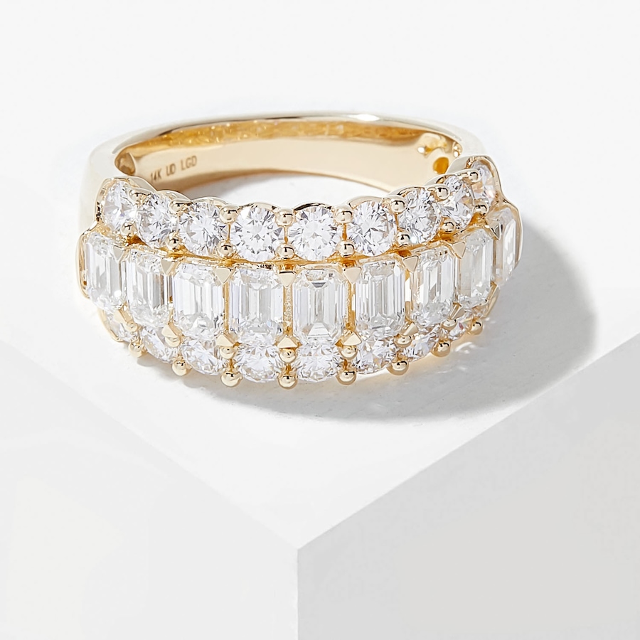 Image 206510_YGL.jpg, Product 206-510 / Price $3,299.99, EVERA Diamonds 14K Gold 3.01ctw Emerald Cut & Round Diamond Ring from Evera Diamonds on TSC.ca's Jewellery department