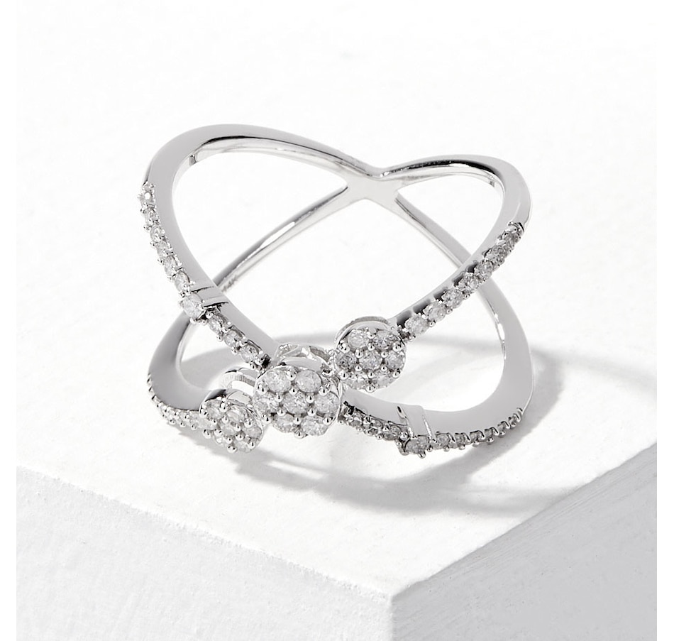Image 206537.jpg, Product 206-537 / Price $550.33, 14K White Gold 0.35ctw Diamond "X" Ring from Diamond Show on TSC.ca's Jewellery department