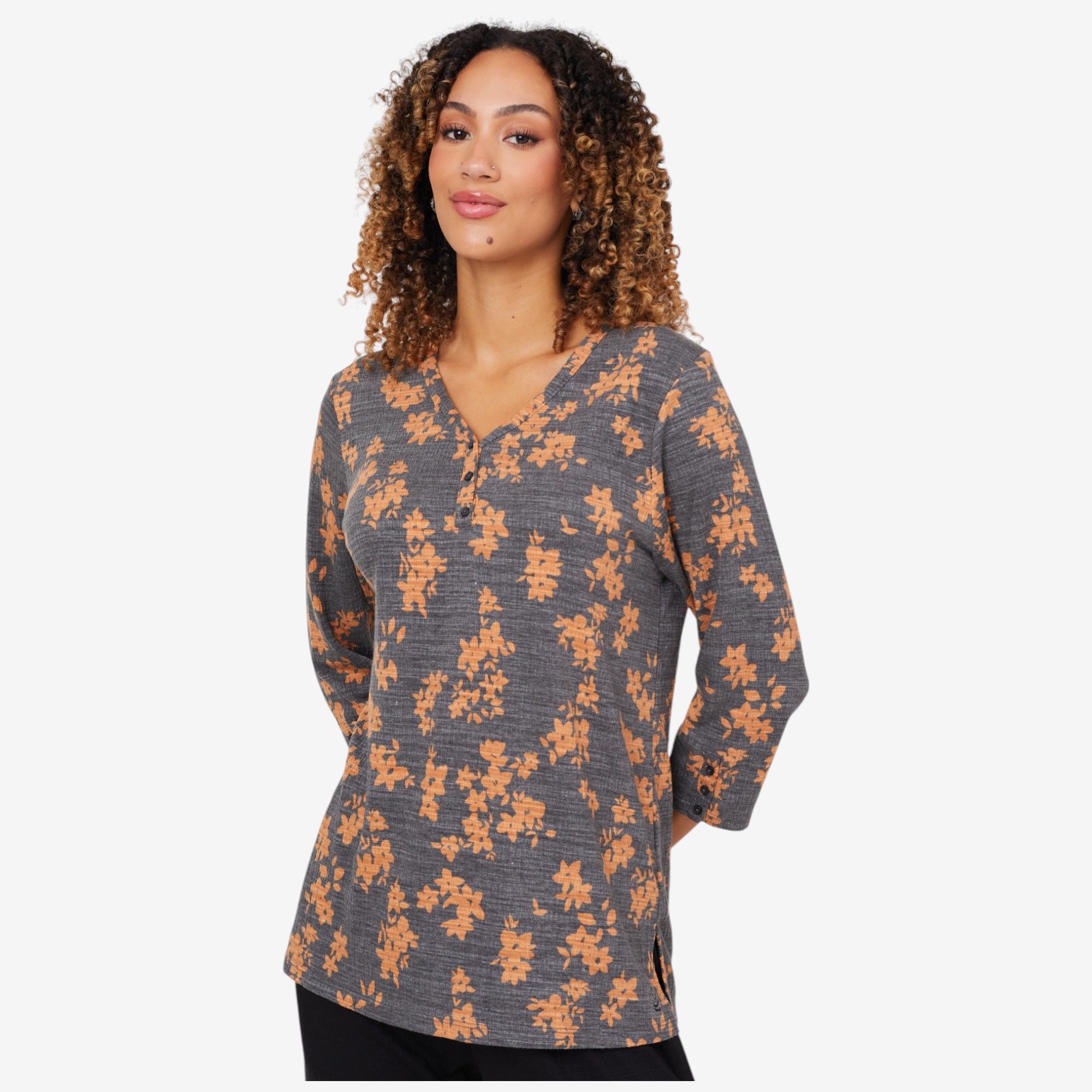 Cuddl Duds Slub Knit Henley Tee - TSC.ca