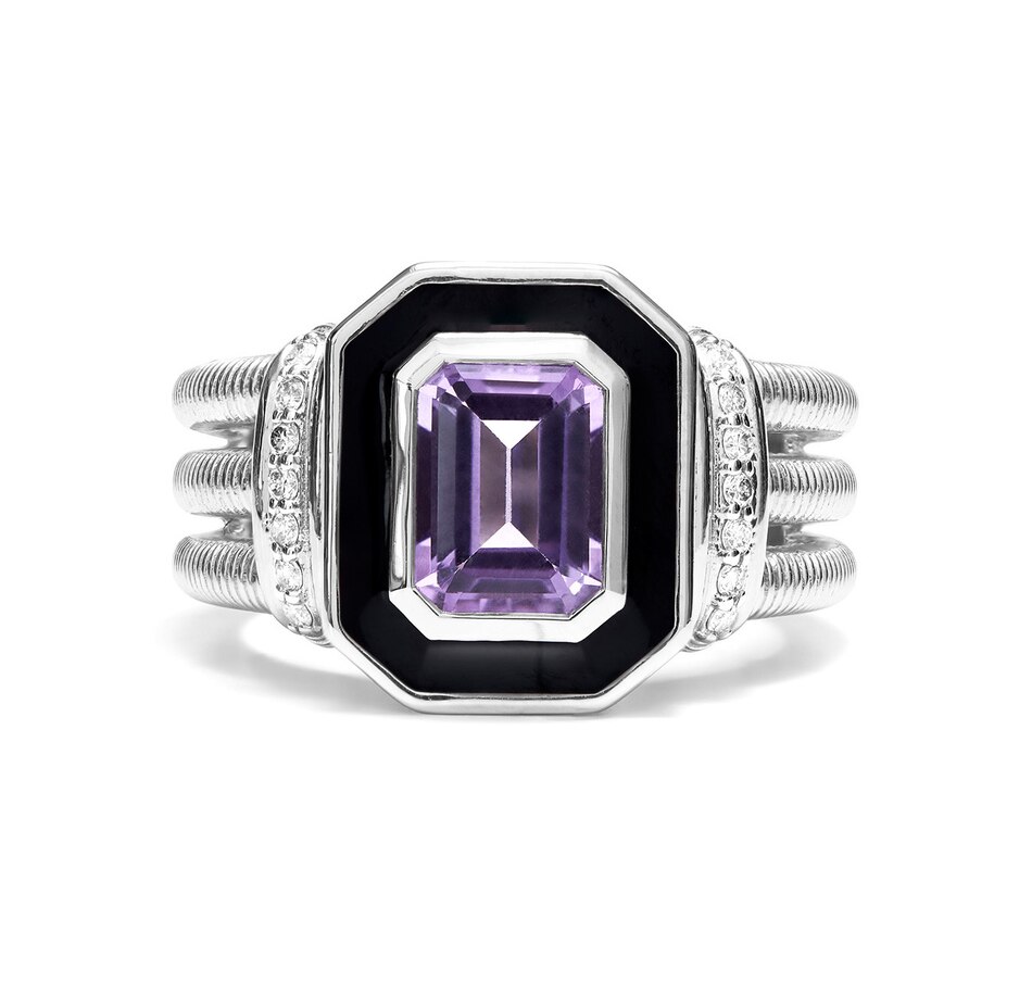 Image 206612.jpg, Product 206-612 / Price $829.99, Judith Ripka Sterling Silver Diamond, Amethyst & Enamel Ring from Judith Ripka on TSC.ca's Jewellery department