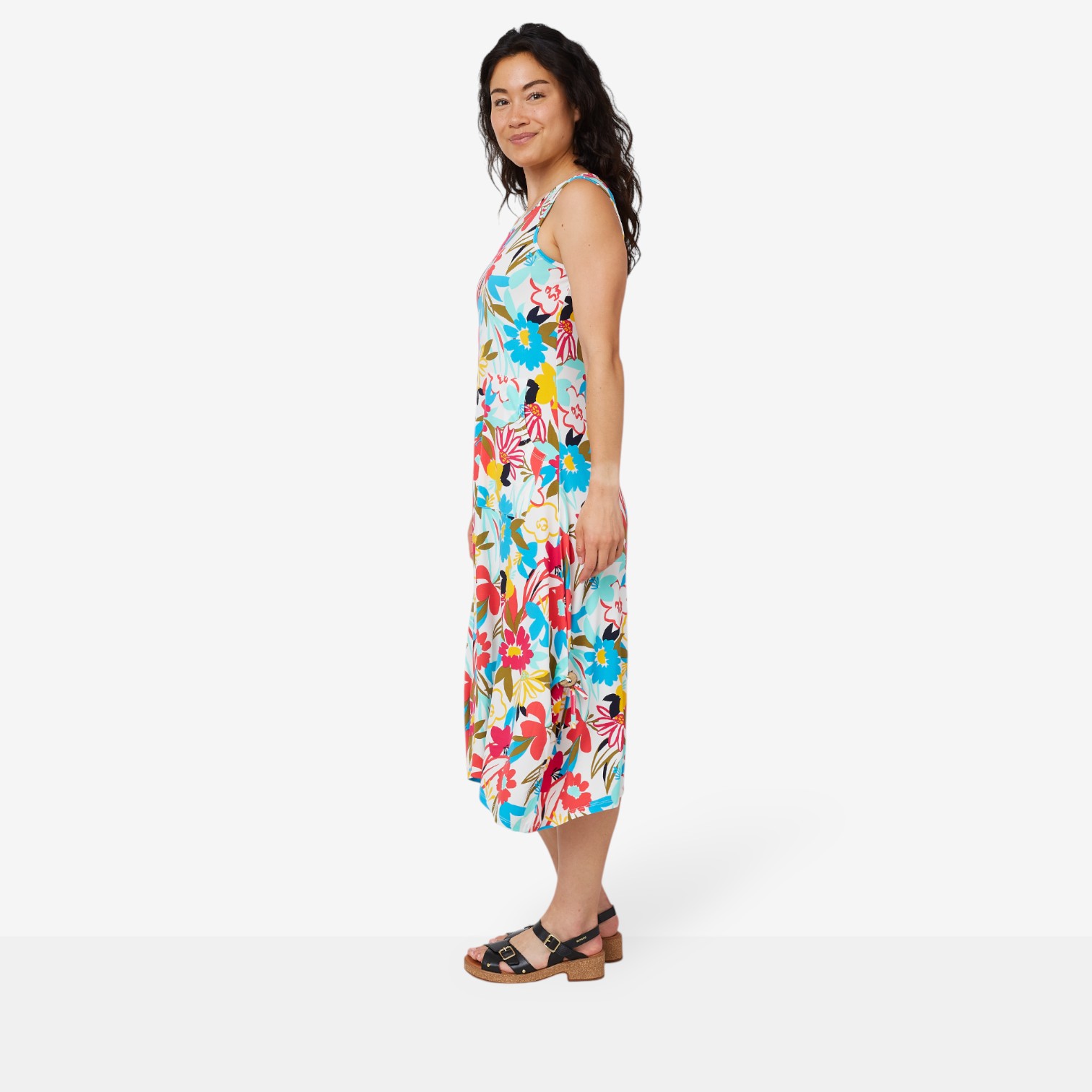 Nina Leonard Sleeveless Novelty Midi Dress with Pockets - TSC.ca