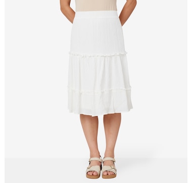 Nina Leonard Tiered Pebble Skirt