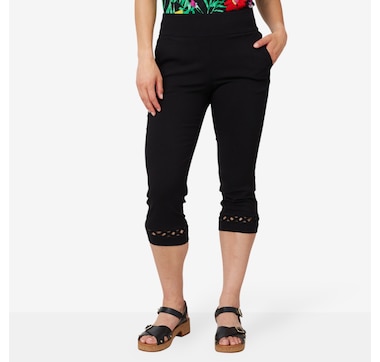 Nina Leonard Cropped Millennium Pant with Detailing at Hem