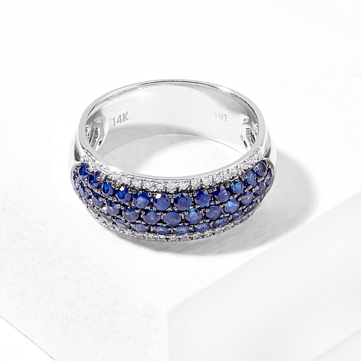 Pave on sale sapphire ring