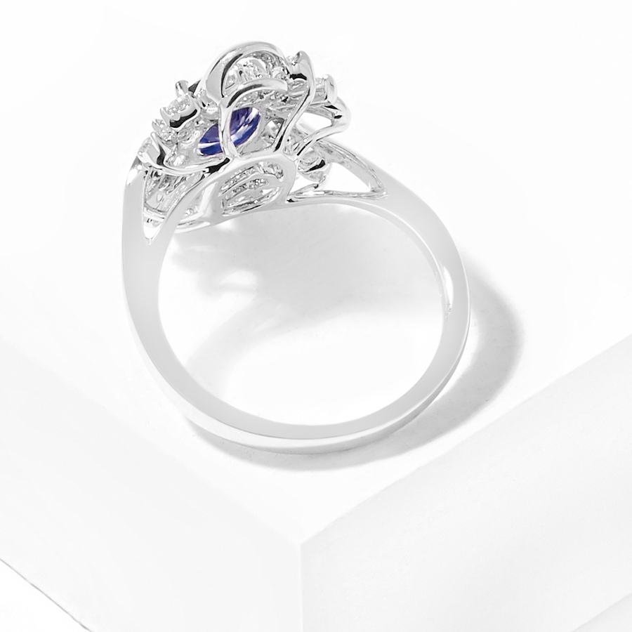 Image 206774_ALTMORE1.jpg, Product 206-774 / Price $3,149.99, 14K White Gold Oval Sapphire & Diamond Fancy Ring from The Vault on TSC.ca's Jewellery department