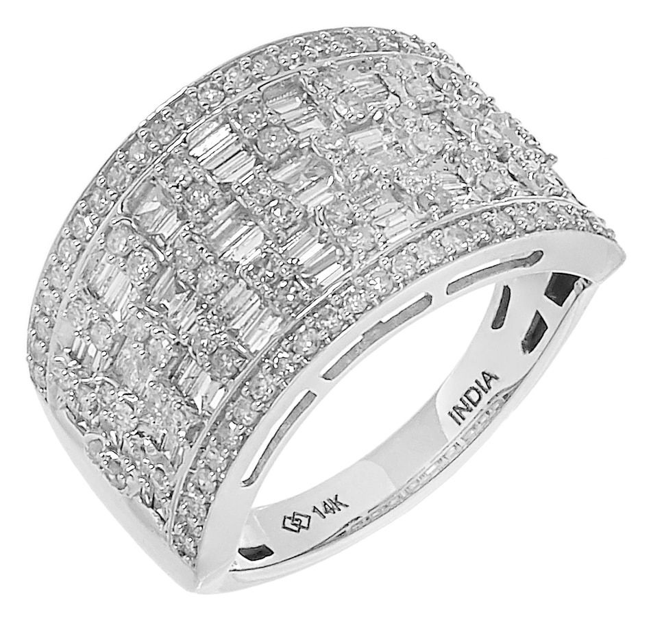 Image 206830.jpg, Product 206-830 / Price $1,799.99, 14K White Gold 1.24ctw Round & Baguette Wide Diamond Ring from Diamond Show on TSC.ca's Jewellery department