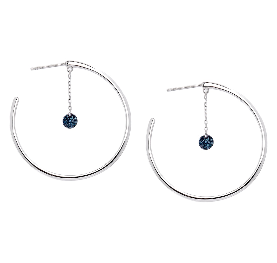 Image 206856_BLU.jpg, Product 206-856 / Price $79.33, Sterling Silver 0.10ctw Coloured Diamond Fashion Earrings from Colours of Diamonds on TSC.ca's Jewellery department