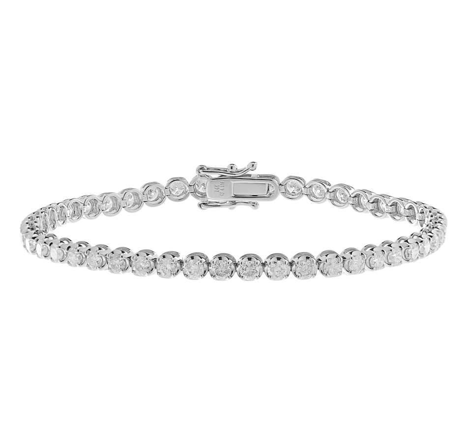 14K Yellow Gold Diamond Round Brilliant S Prong Set Tennis Bracelet (4.18ctw.)