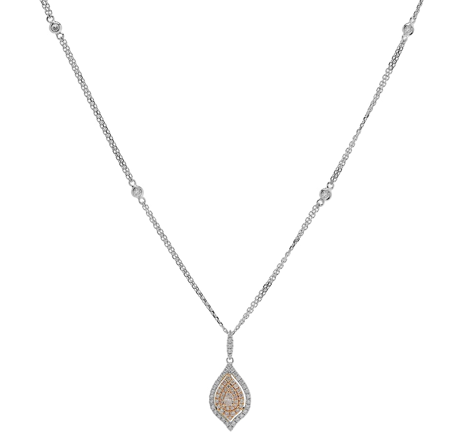 Image 206919.jpg, Product 206-919 / Price $3,464.99, 18K Two Tone Gold 0.63ctw Pink & White Diamond Pendant with Chain from The Vault on TSC.ca's Jewellery department