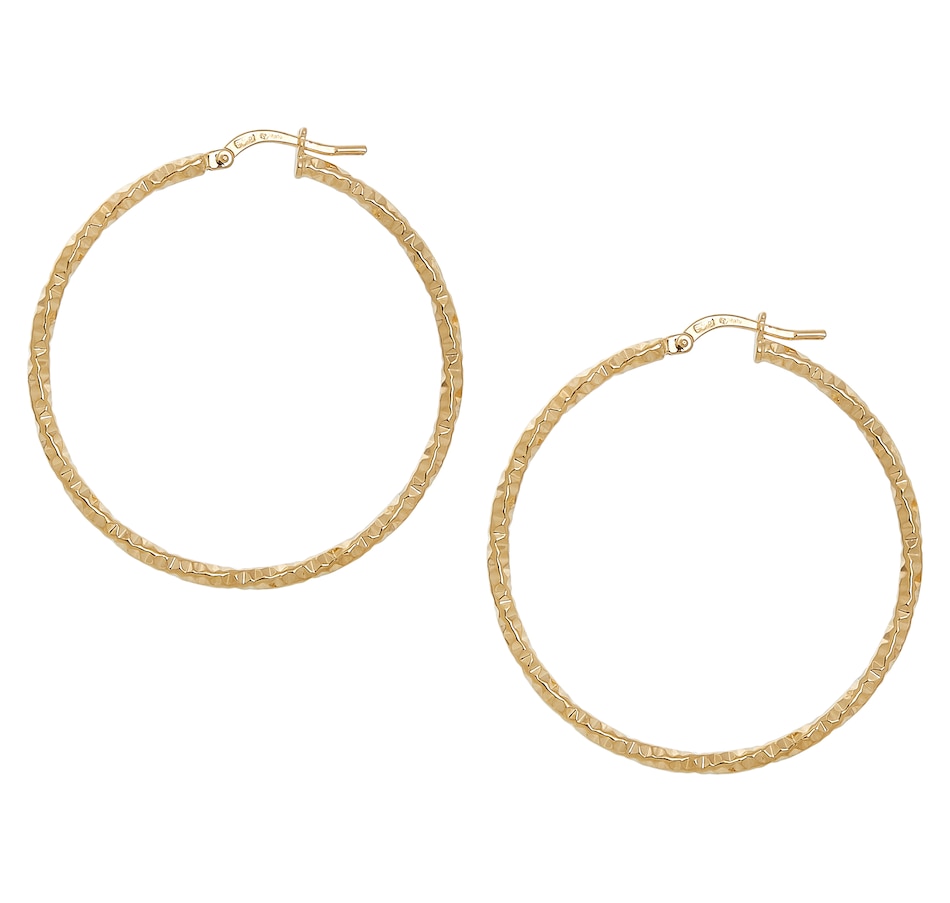 Image 206939_YGP.jpg, Product 206-939 / Price $24.88, Bronzoro Large 50mm Diamond Cut Hoop Earrings from Bronzoro on TSC.ca's Jewellery department