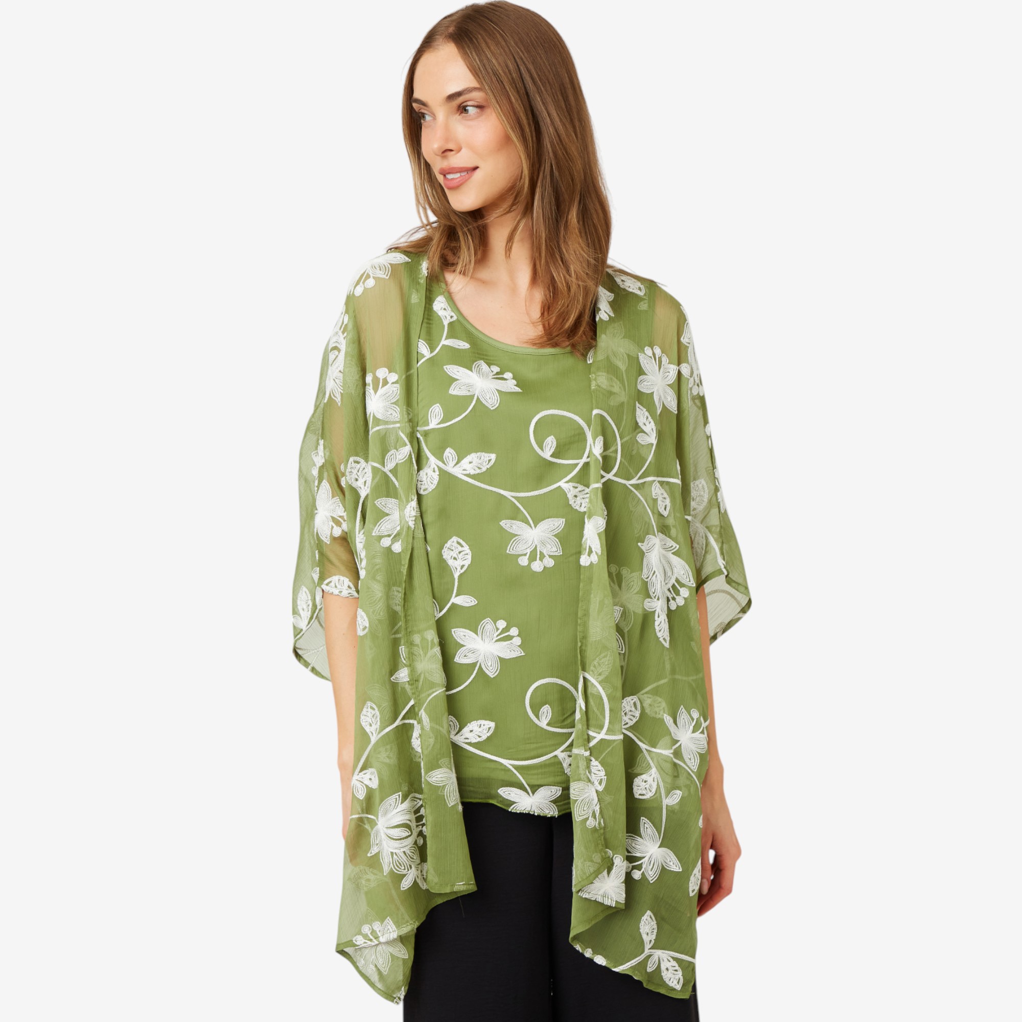 Bell♡　0226 Nina Leonard Novelty Embroidery Kimono - TSC.ca