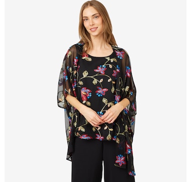 Nina Leonard Novelty Embroidery Kimono
