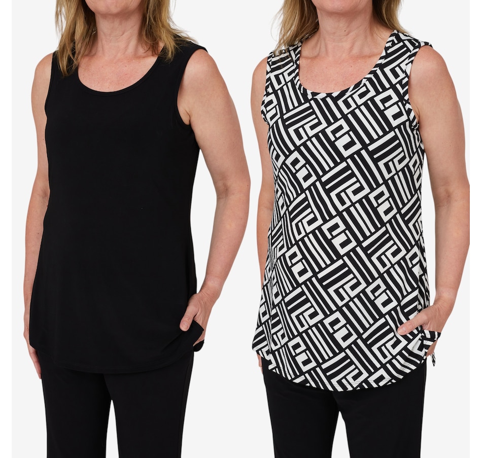Image 207008_BKMU.jpg, Product 207-008 / Price $59.99, Nina Leonard Scoop Neck Tanks (Two-pack) from Nina Leonard on TSC.ca's Fashion department