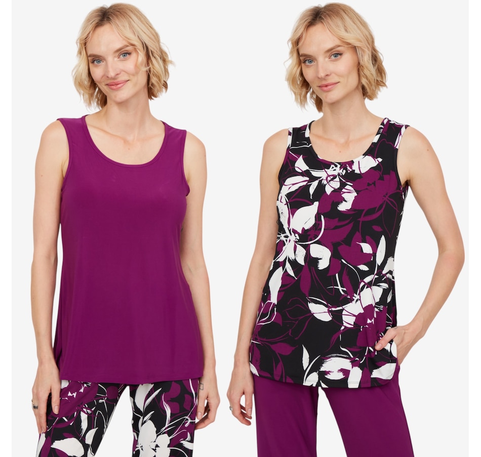 Image 207008_GRMUL.jpg, Product 207-008 / Price $59.99, Nina Leonard Scoop Neck Tanks (Two-pack) from Nina Leonard on TSC.ca's Fashion department