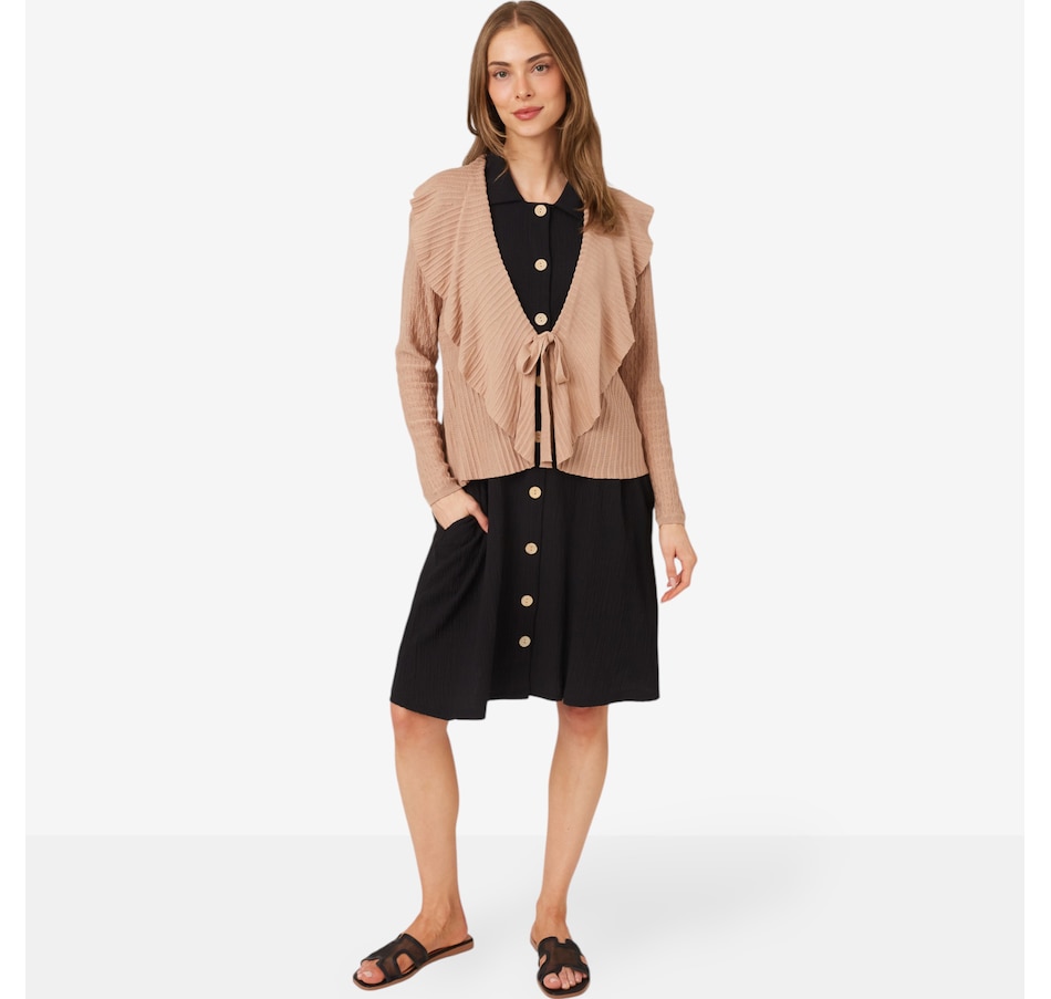 Image 207009_ALTMORE2.jpg, Product 207-009 / Price $19.33, Nina Leonard Ruffle Front Knit Cardigan from Nina Leonard on TSC.ca's Fashion department