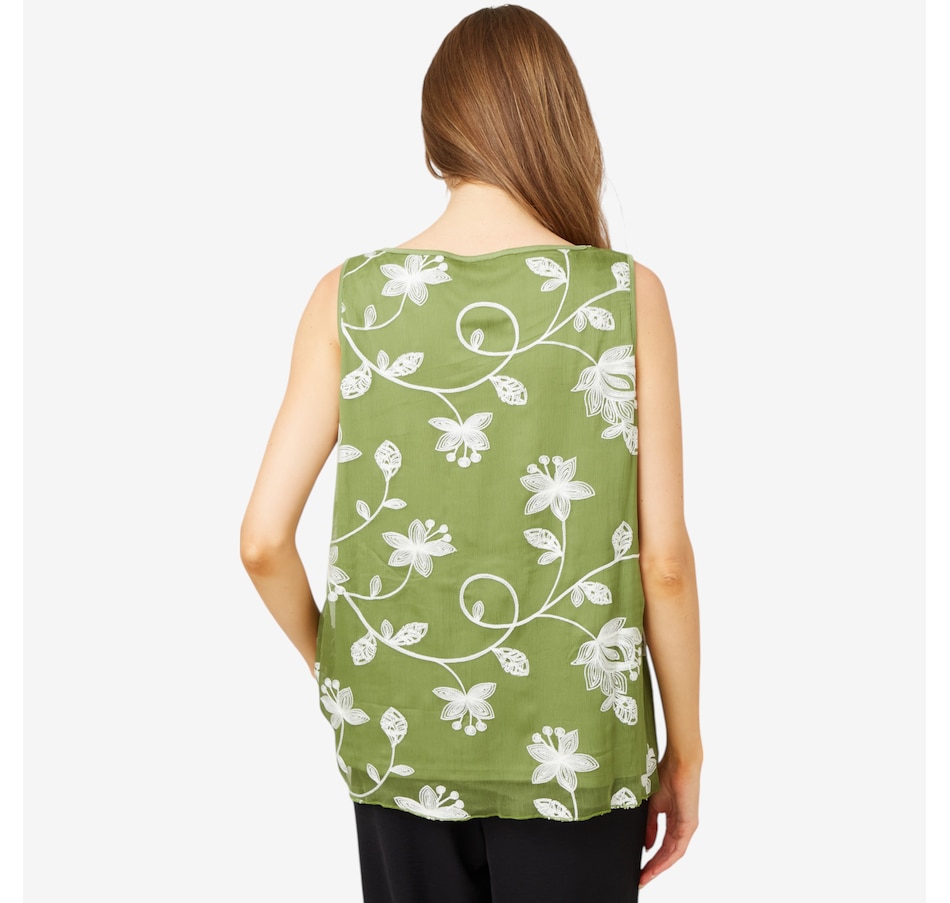 Image 207010_ALTMORE1.jpg, Product 207-010 / Price $17.33, Nina Leonard Novelty Embroidery Sleeveless Top from Nina Leonard on TSC.ca's Fashion department