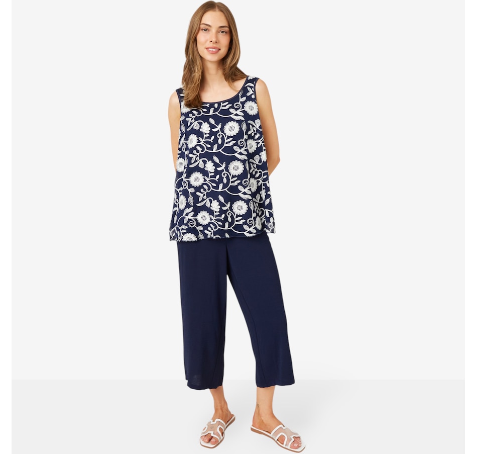 Image 207010_ALTMORE2.jpg, Product 207-010 / Price $17.33, Nina Leonard Novelty Embroidery Sleeveless Top from Nina Leonard on TSC.ca's Fashion department