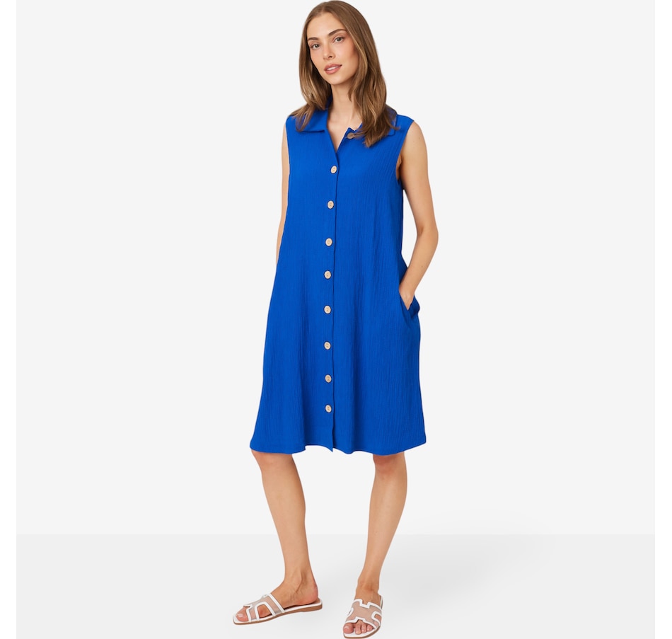 Image 207011_DSE.jpg, Product 207-011 / Price $29.33, Nina Leonard Sleeveless Collared Button Front Float Dress from Nina Leonard on TSC.ca's Fashion department