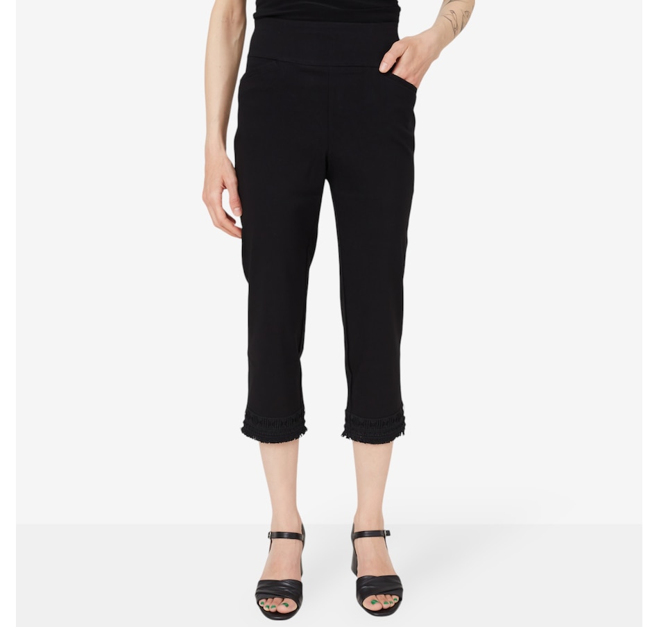 Image 207013_BLK.jpg, Product 207-013 / Price $19.33, Nina Leonard Millennium Cropped Pant with Fringe Hem from Nina Leonard on TSC.ca's Fashion department
