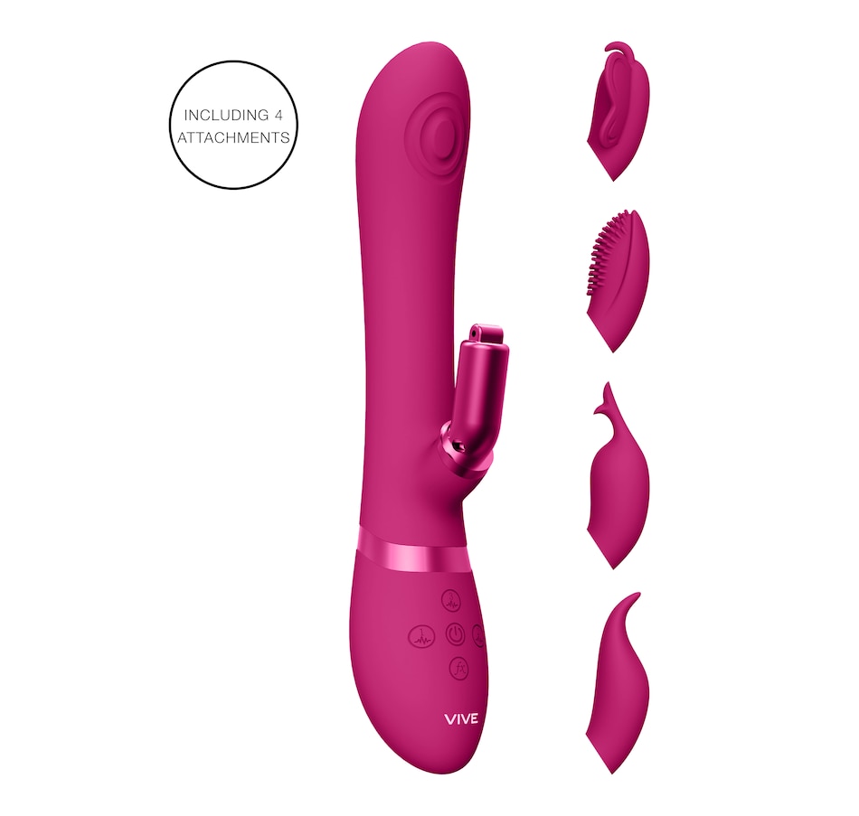 Image 207381_PNK.jpg, Product 207-381 / Price $157.99, Vive Etsu Triple Action Rechargeable Pulse Wave & Vibrating G-spot Rabbit With Interchangeable Sleeves from VIVE on TSC.ca's Sexual Wellness department