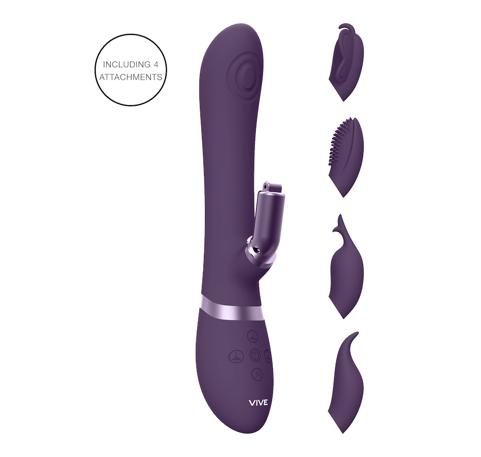 Image 207381_PUR.jpg, Product 207-381 / Price $157.99, Vive Etsu Triple Action Rechargeable Pulse Wave & Vibrating G-spot Rabbit With Interchangeable Sleeves from VIVE on TSC.ca's Sexual Wellness department