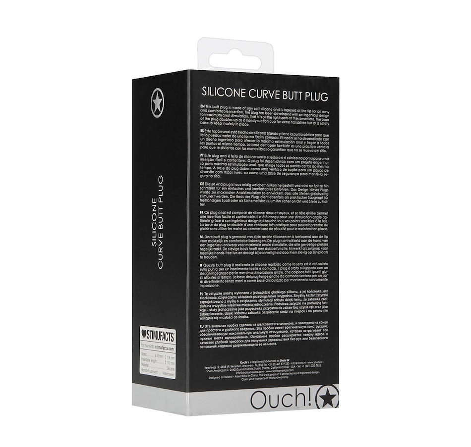 Image 207400_ALTMORE2.jpg, Product 207-400 / Price $19.99, Ouch Silicone Curve Butt Plug from ouch on TSC.ca's Sexual Wellness department