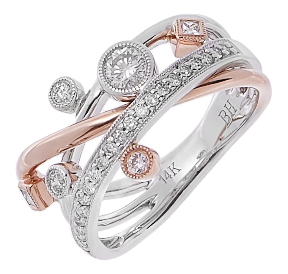 Jewellery - Rings - Crossover - 14K Two Tone Gold Diamond Crossover ...