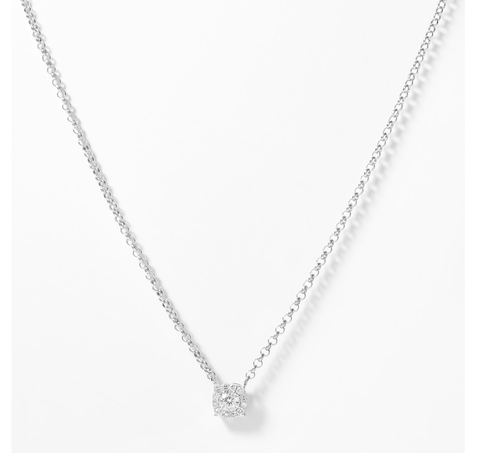 Image 207910_WGL.jpg , Product 207-910 / Price $899.99 , EVERA Diamonds 14K Gold 0.35ctw Diamond Halo Pendant with Chain from Evera Diamonds on TSC.ca's Jewellery department