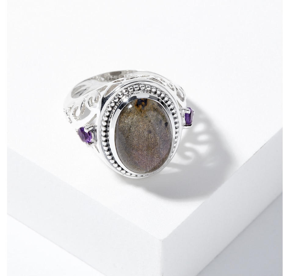 Image 208081_PLAAM.jpg, Product 208-081 / Price $55.33, Himalayan Gems Sterling Silver 10x14mm Oval Gemstone Ring from Himalayan Gems on TSC.ca's Jewellery department