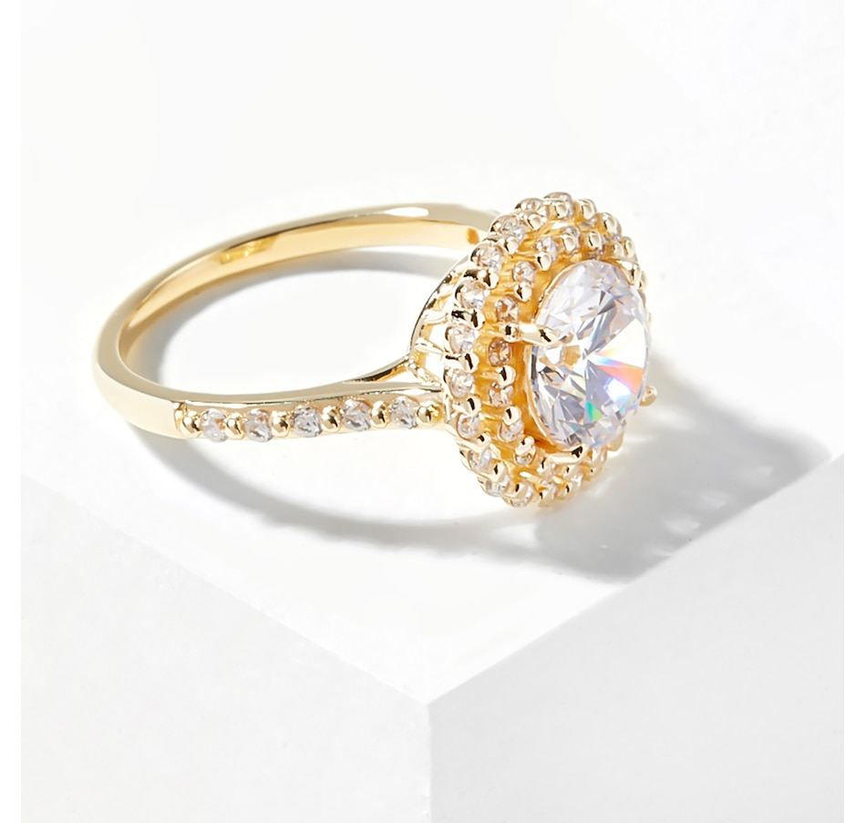 Image 208084_ALTMORE2.jpg, Product 208-084 / Price $29.33, Diamonelle Sterling Silver 8mm Round Diamonelle Double Halo Ring from Diamonelle on TSC.ca's Jewellery department