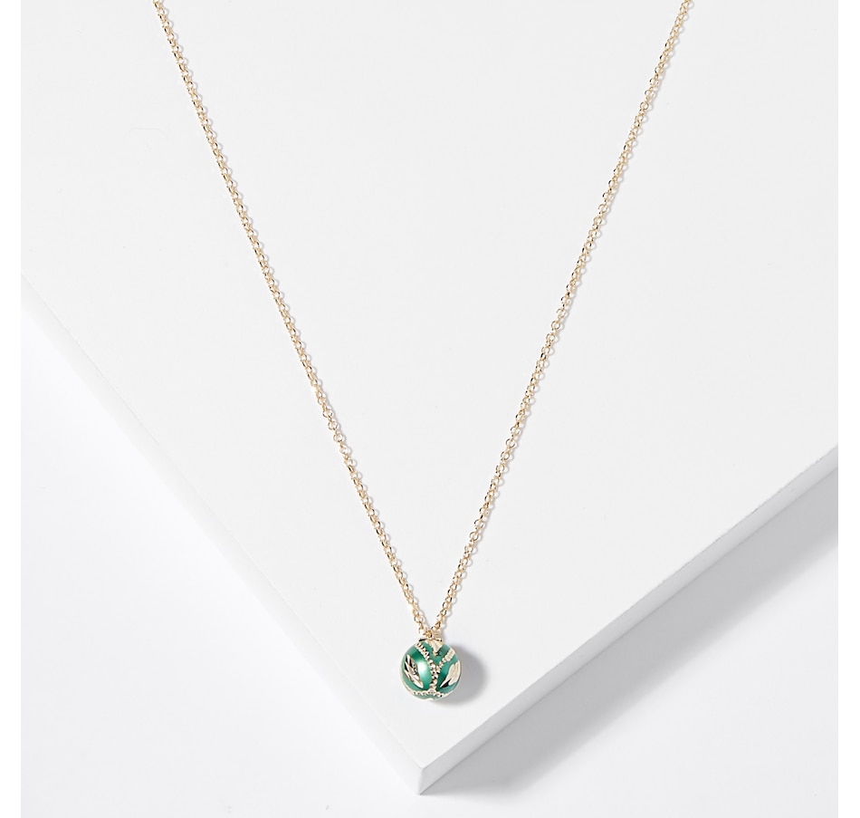 Image 208145.jpg, Product 208-145 / Price $299.88, Gioielli Toscani 14K Yellow Gold Shining Rolo Necklace with Green Snowflake Pendant from Best of Gems on TSC.ca's Jewellery department