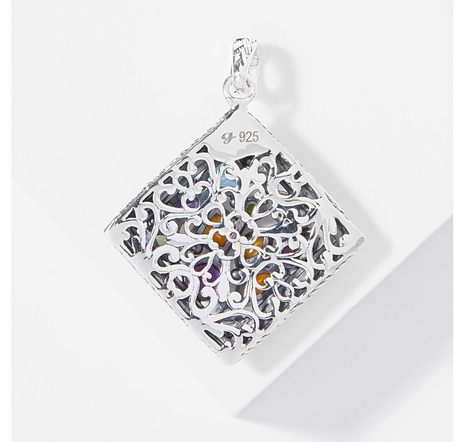 Image 208162_ALTMORE1.jpg, Product 208-162 / Price $179.88, Samuel B. Collection Sterling Silver Multi Gemstone Square Shape Pendant from Samuel B. Collection on TSC.ca's Jewellery department