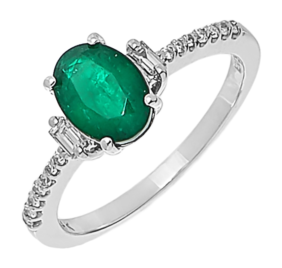 Image 208177.jpg, Product 208-177 / Price $1,199.33, EFFY Jewellery 14K White Gold Diamond and 1.14CTW Oval Emerald Ring from Effy Jewellery on TSC.ca's Jewellery department