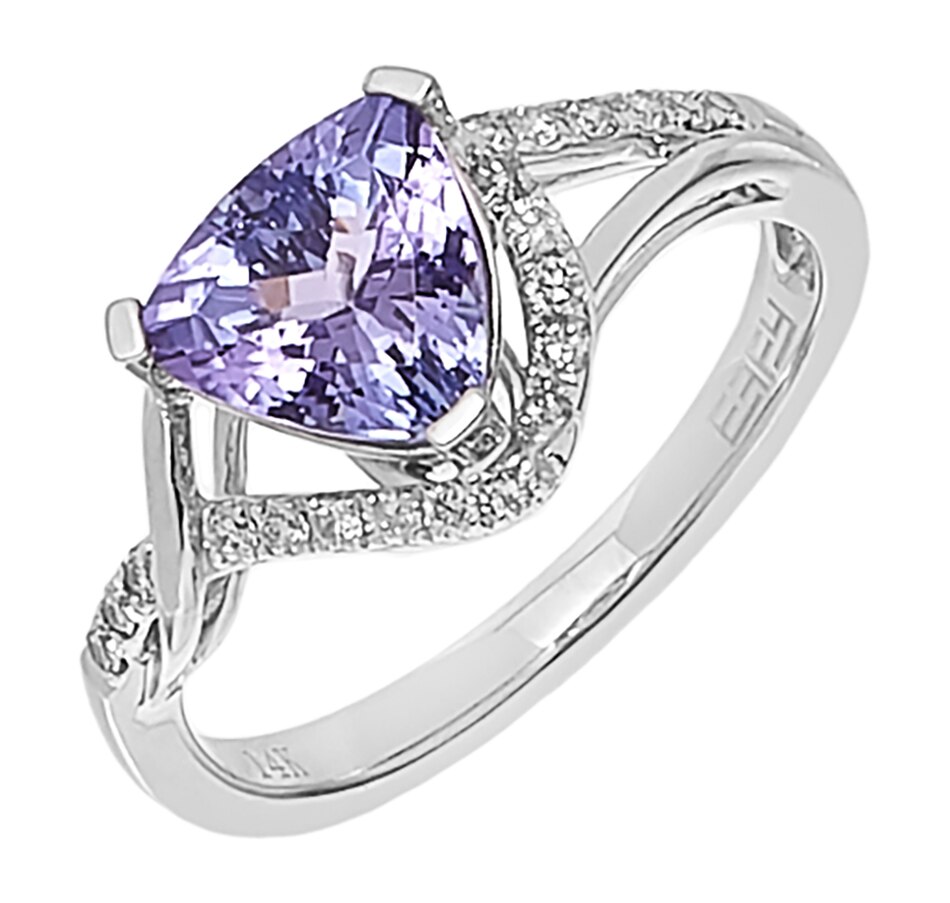 Image 208195.jpg, Product 208-195 / Price $2,799.99, EFFY Jewellery 14K White Gold Diamond and 1.52CTW Trillion Tanzanite Ring from Effy Jewellery on TSC.ca's Jewellery department