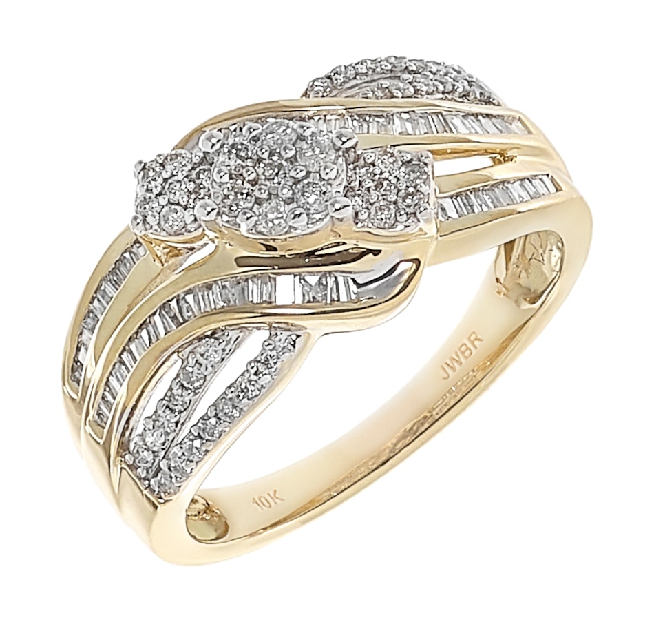 Jewellery - Rings - Bypass - 10K Yellow Gold 0.50ctw Diamond Bypass ...