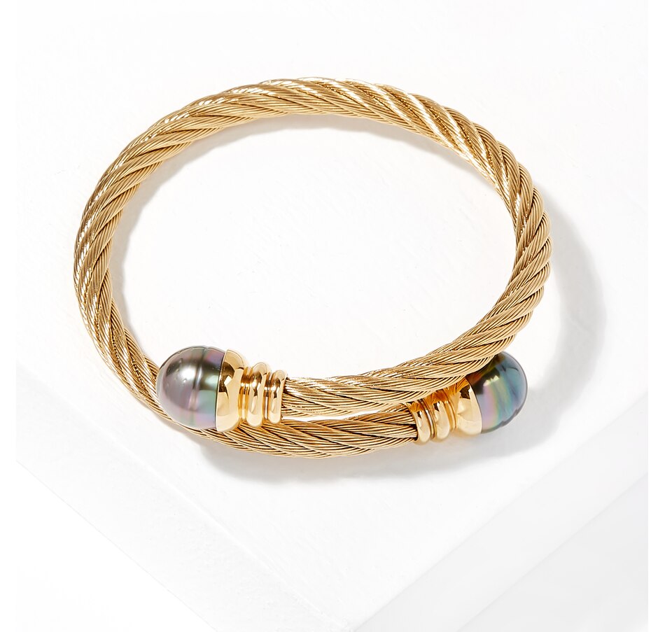 Image 208251_GLP.jpg, Product 208-251 / Price $99.33, Roz Kwan Jewellery 10-11MM Semi-Baroque Tahitian Stainless Steel Wrap Bangle from Roz Kwan Jewellery Collection on TSC.ca's Jewellery department